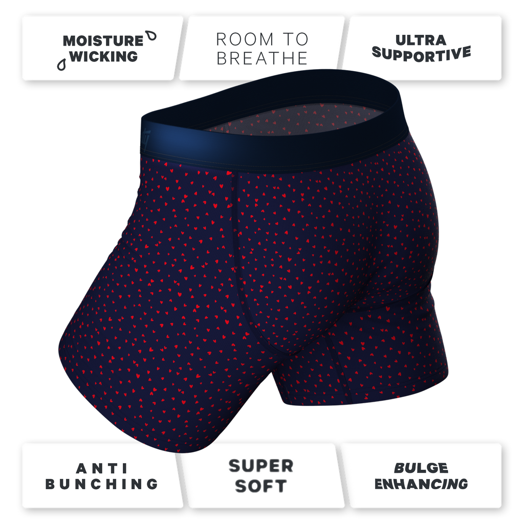The Heartthrob | Tiny Hearts Valentines Day Ball Hammock® Pouch Underwear With Fly - Shinesty