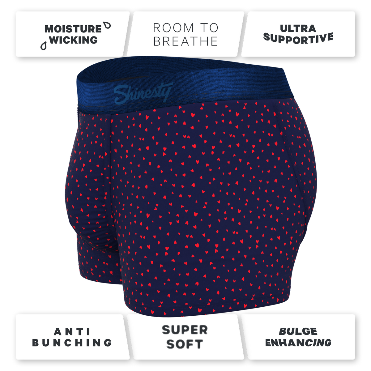 The Heartthrob | Tiny Hearts Valentines Day Ball Hammock® Pouch Trunks Underwear - Shinesty