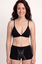 The Hex Appeal | Black Cat Modal Boyshort Underwear - Shinesty