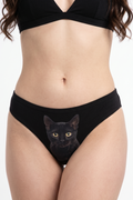 The Hex Appeal | Black Cat MicroModal Thong - Shinesty