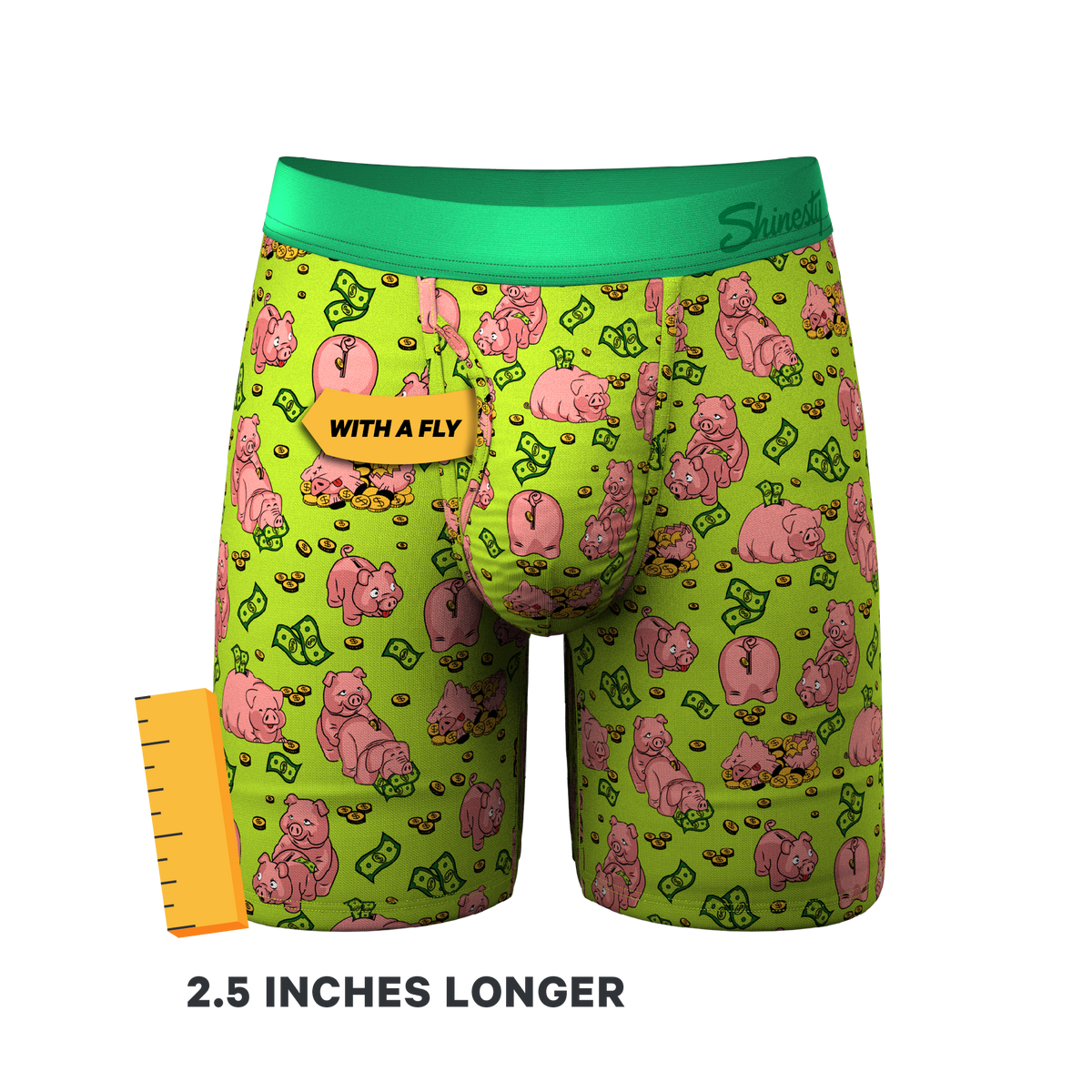The Hog Heaven | Piggy Bank Ball Hammock® Boxer - Long Leg - Shinesty