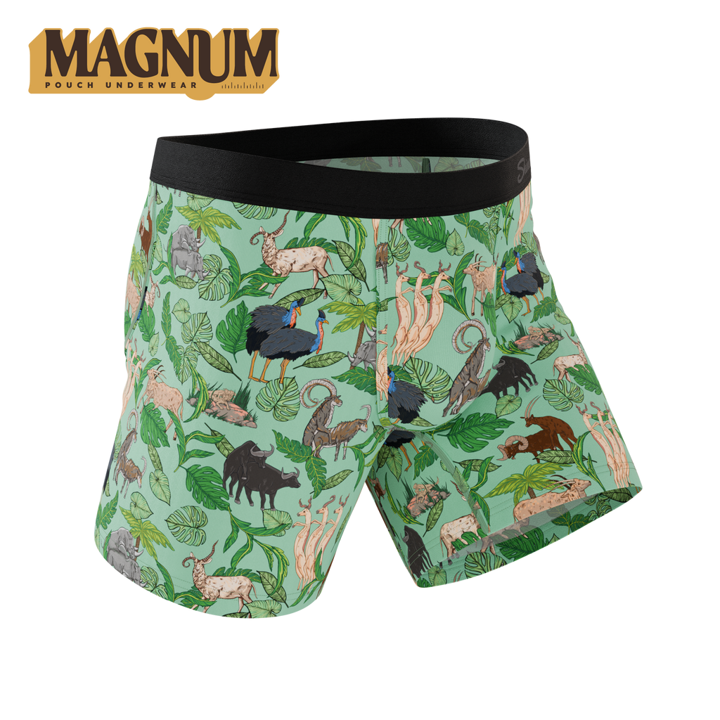 The Hornography | Tropical Animals Ball Hammock® Magnum Big Pouch Underwear - Shinesty