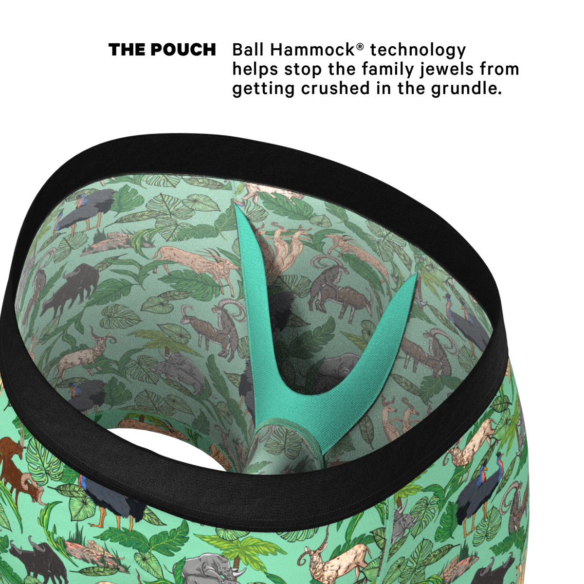 The Hornography | Tropical Animals Ball Hammock® Pouch Underwear - Shinesty
