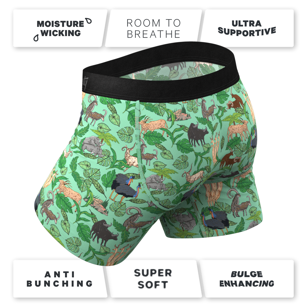 The Hornography | Tropical Animals Ball Hammock® Pouch Underwear - Shinesty