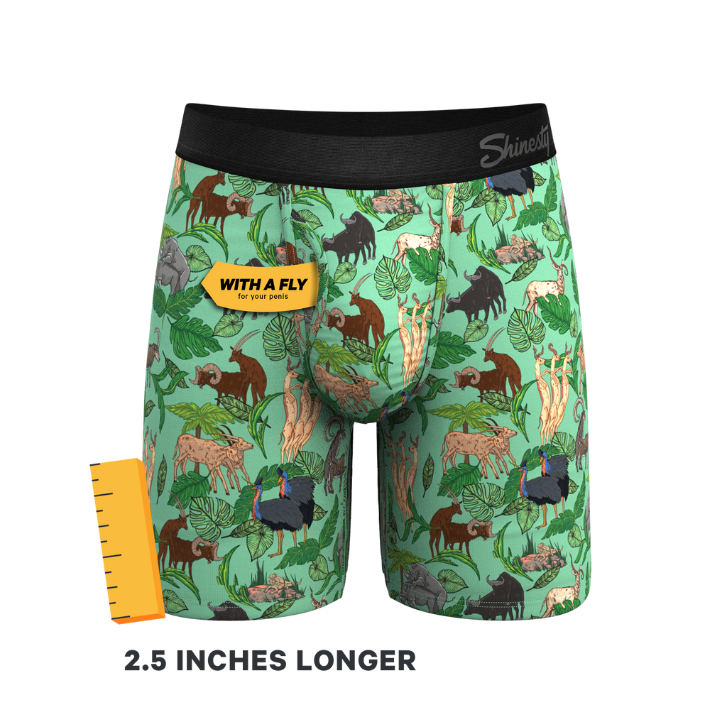 The Hornography | Tropical Animals Ball Hammock® Boxer - Long Leg - Shinesty