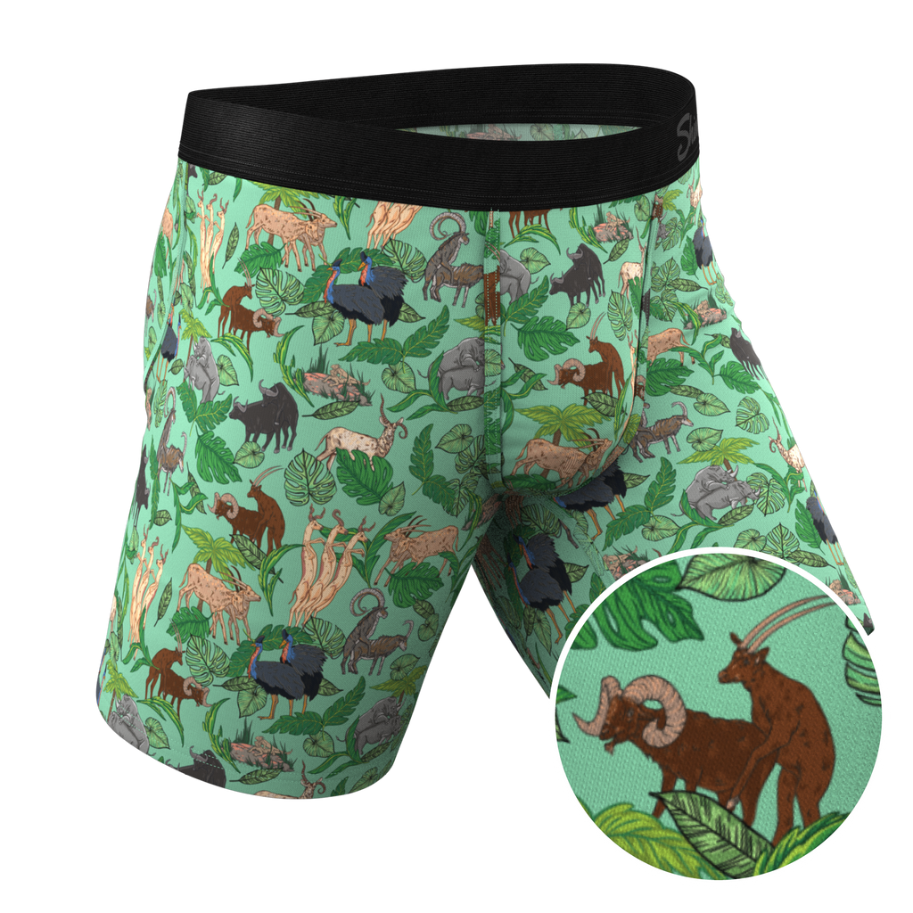 The Hornography | Tropical Animals Ball Hammock® Boxer - Long Leg - Shinesty