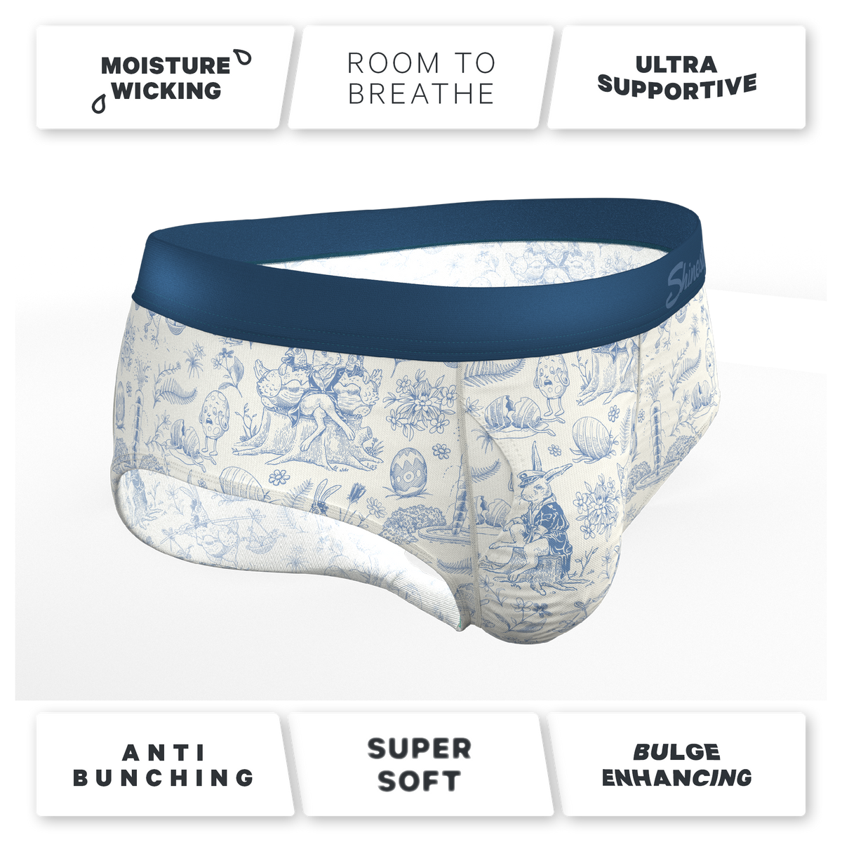 The Hot Cottontail | Easter Toile Ball Hammock® Pouch Underwear Briefs - Shinesty
