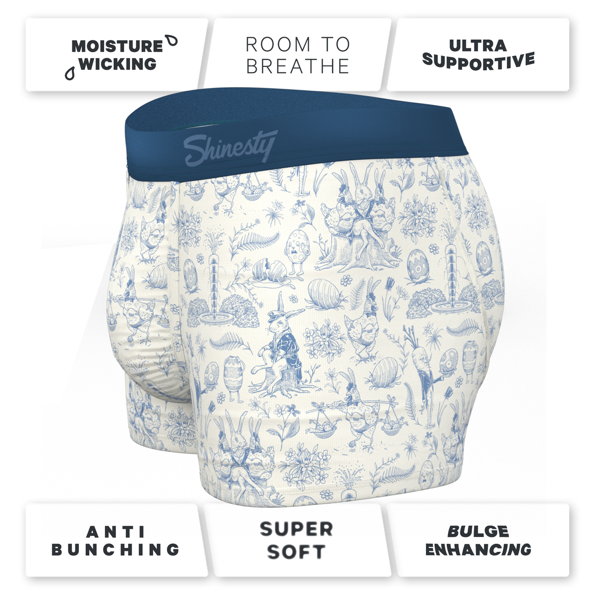 The Hot Cottontail | Easter Toile Ball Hammock® Pouch Trunks Underwear - Shinesty
