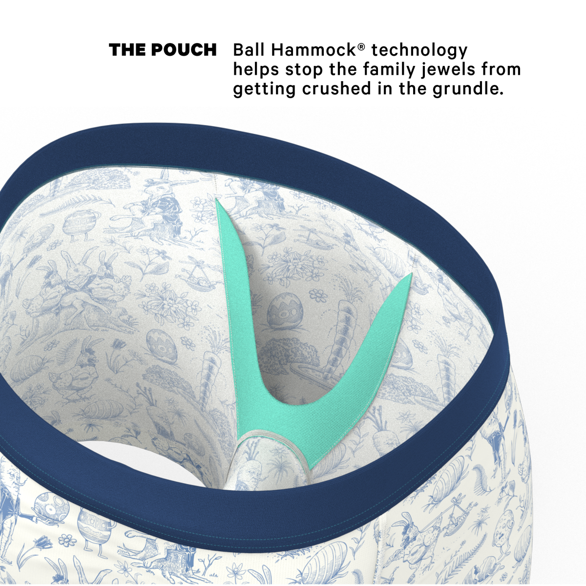 The Hot Cottontail | Easter Toile Ball Hammock® Pouch Underwear - Shinesty