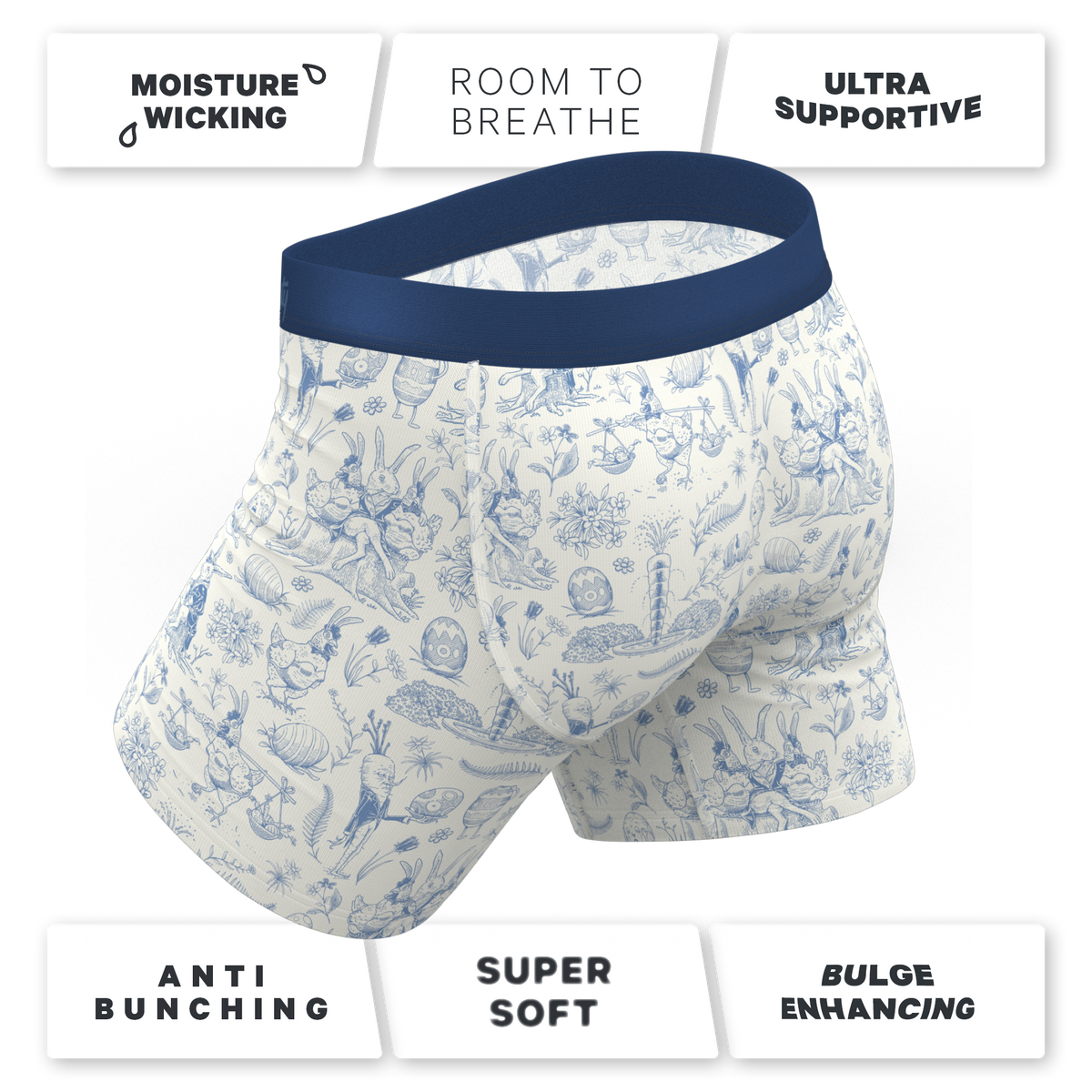 The Hot Cottontail | Easter Toile Ball Hammock® Pouch Underwear - Shinesty