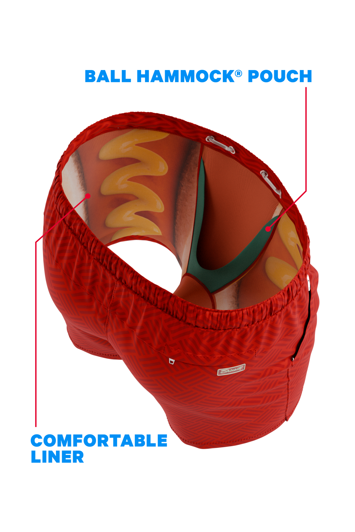 The Hot Dogs Or Legs | Wienerschnitzel x Shinesty Ball Hammock® Pouch 5" Swim Trunks - Shinesty