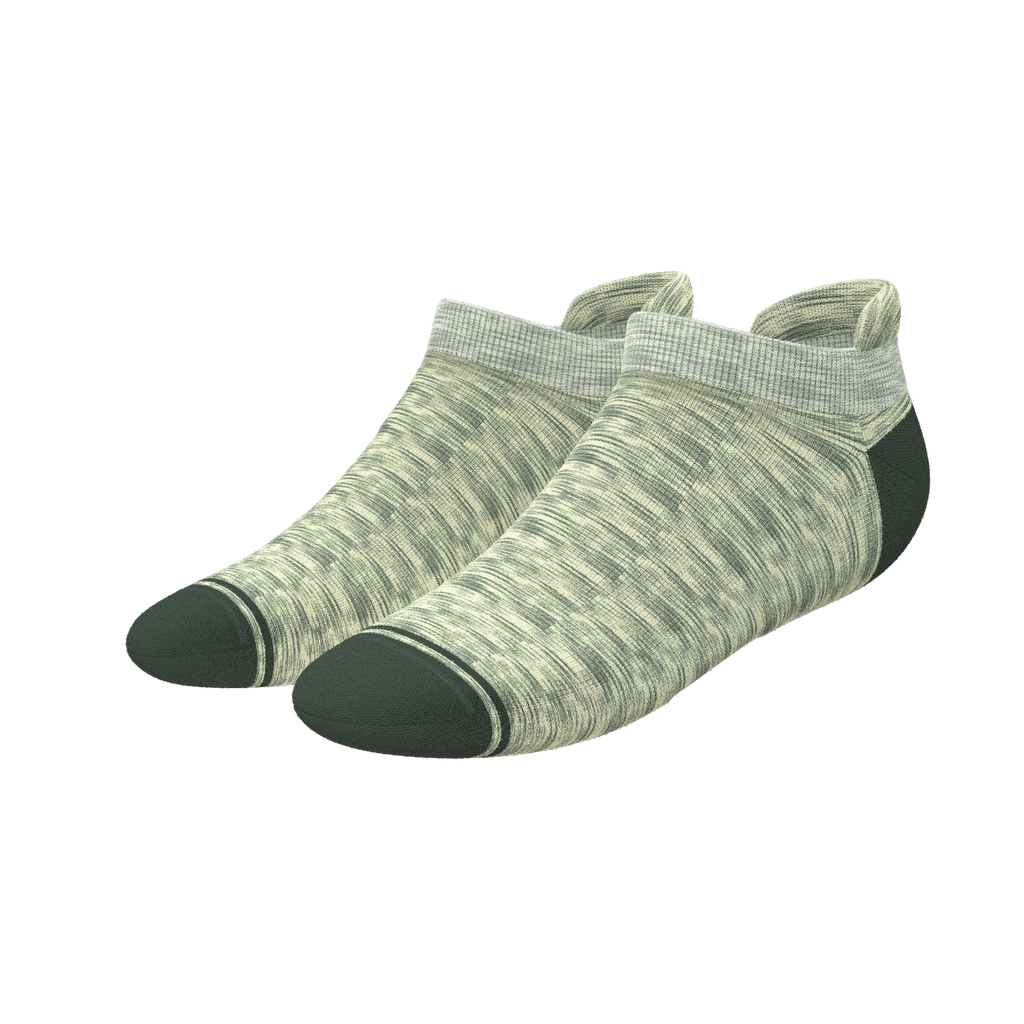 The Illusion | Green Pattern Heel Hammock™ Ankle Socks - Shinesty
