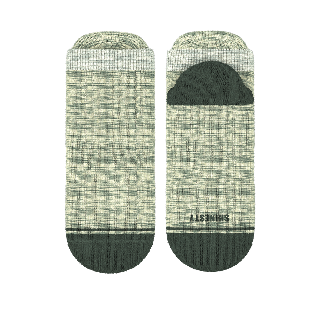 The Illusion | Green Pattern Heel Hammock™ Ankle Socks - Shinesty