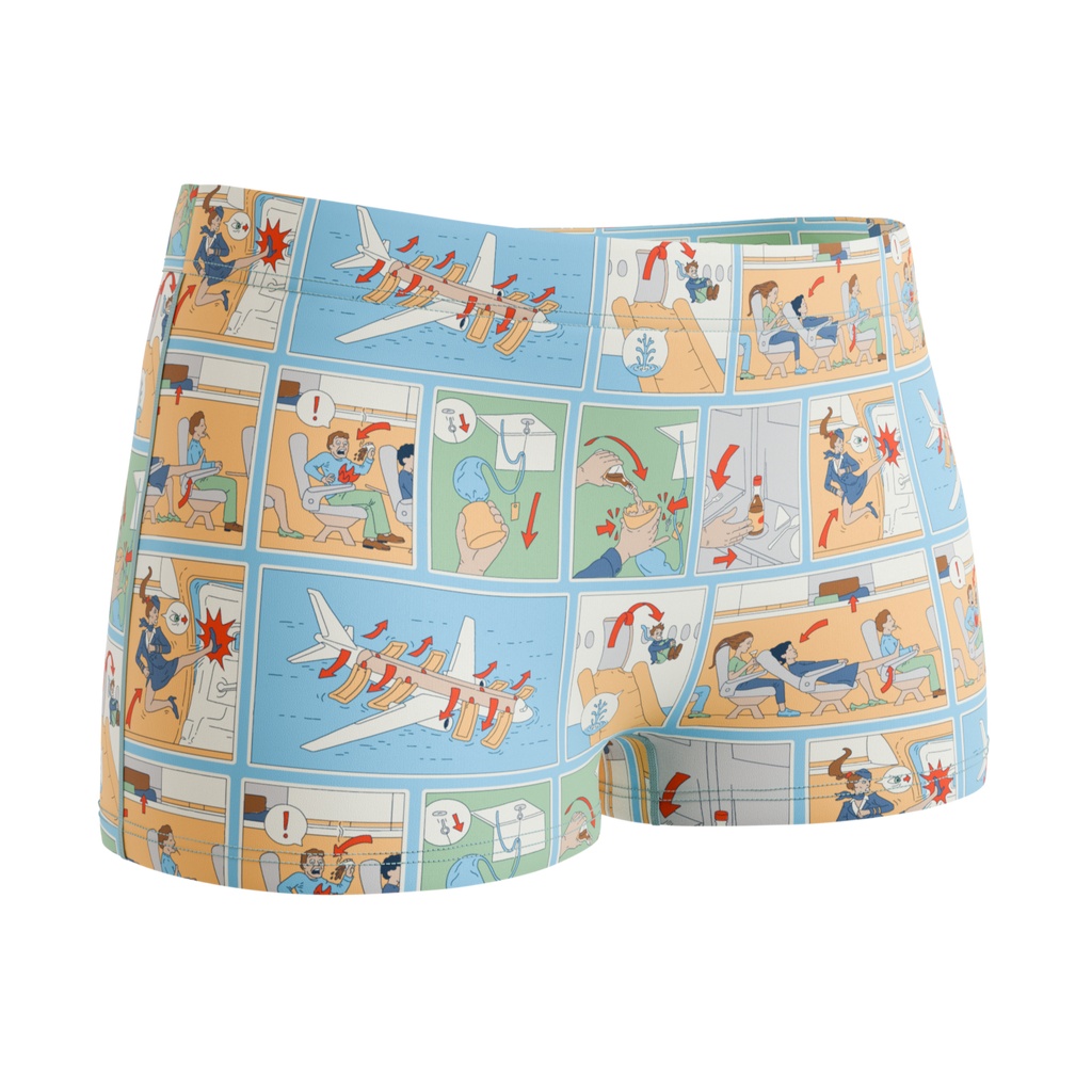 The Improper Protocol | Airplane Pamphlet Modal Boyshort Underwear - Shinesty