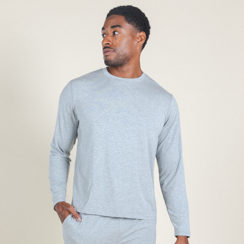 The Intramural Champ | Heather Grey SleepDeep™ Men’s Long Sleeve Pajama Shirt - Shinesty