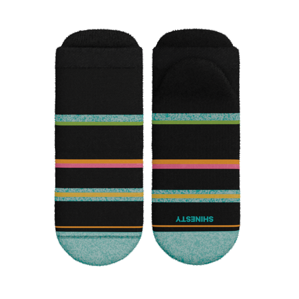 The Island Time | Black Tropical Heel Hammock™ Ankle Socks - Shinesty