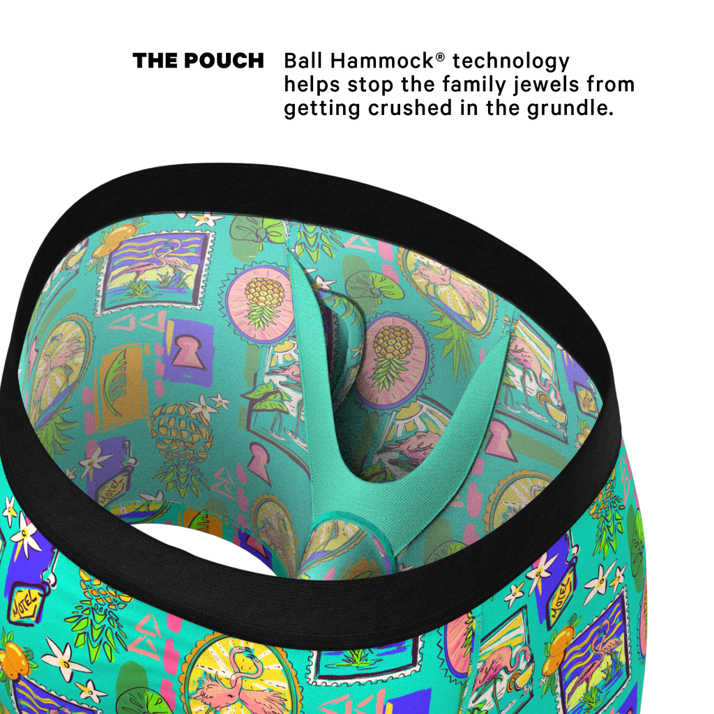 The Island Time | Pineapple Scene Ball Hammock® Pouch Underwear With Fly - Shinesty
