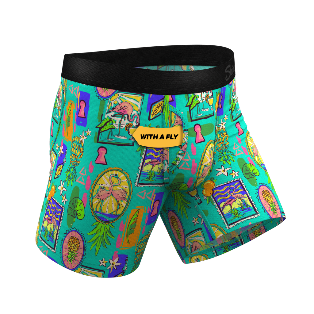 The Island Time | Pineapple Scene Ball Hammock® Pouch Underwear With Fly - Shinesty