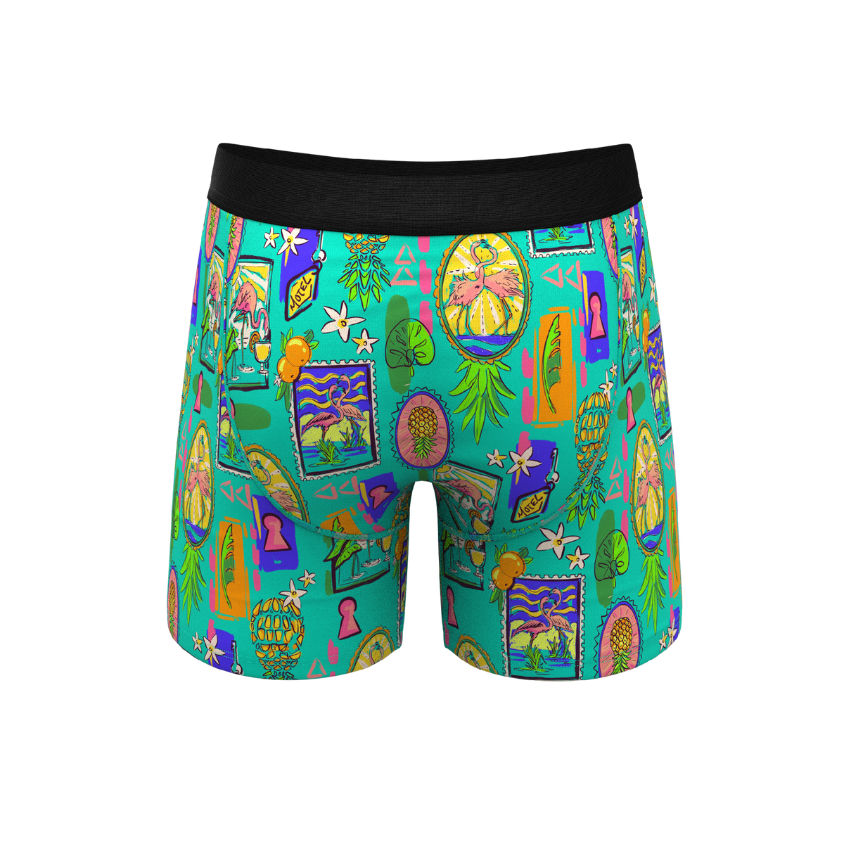 The Island Time | Pineapple Scene Ball Hammock® Pouch Underwear With Fly - Shinesty
