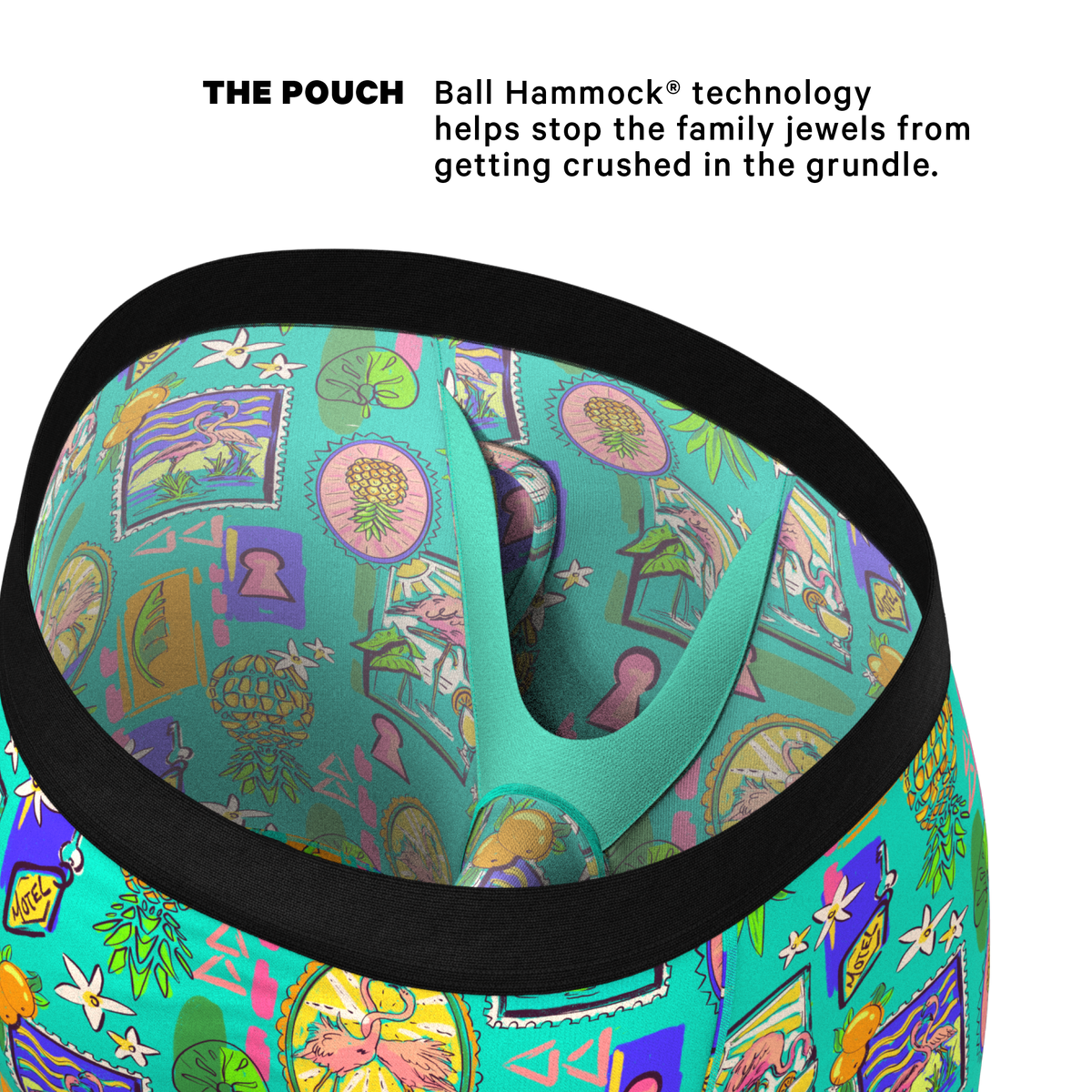 The Island Time | Pineapple Scene Ball Hammock® Boxer - Long Leg - Shinesty