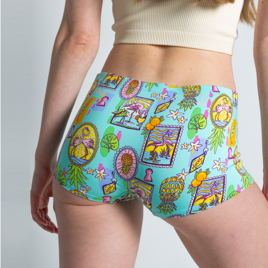 The Island Time | Pineapple Scene Modal Boyshort Underwear - Shinesty
