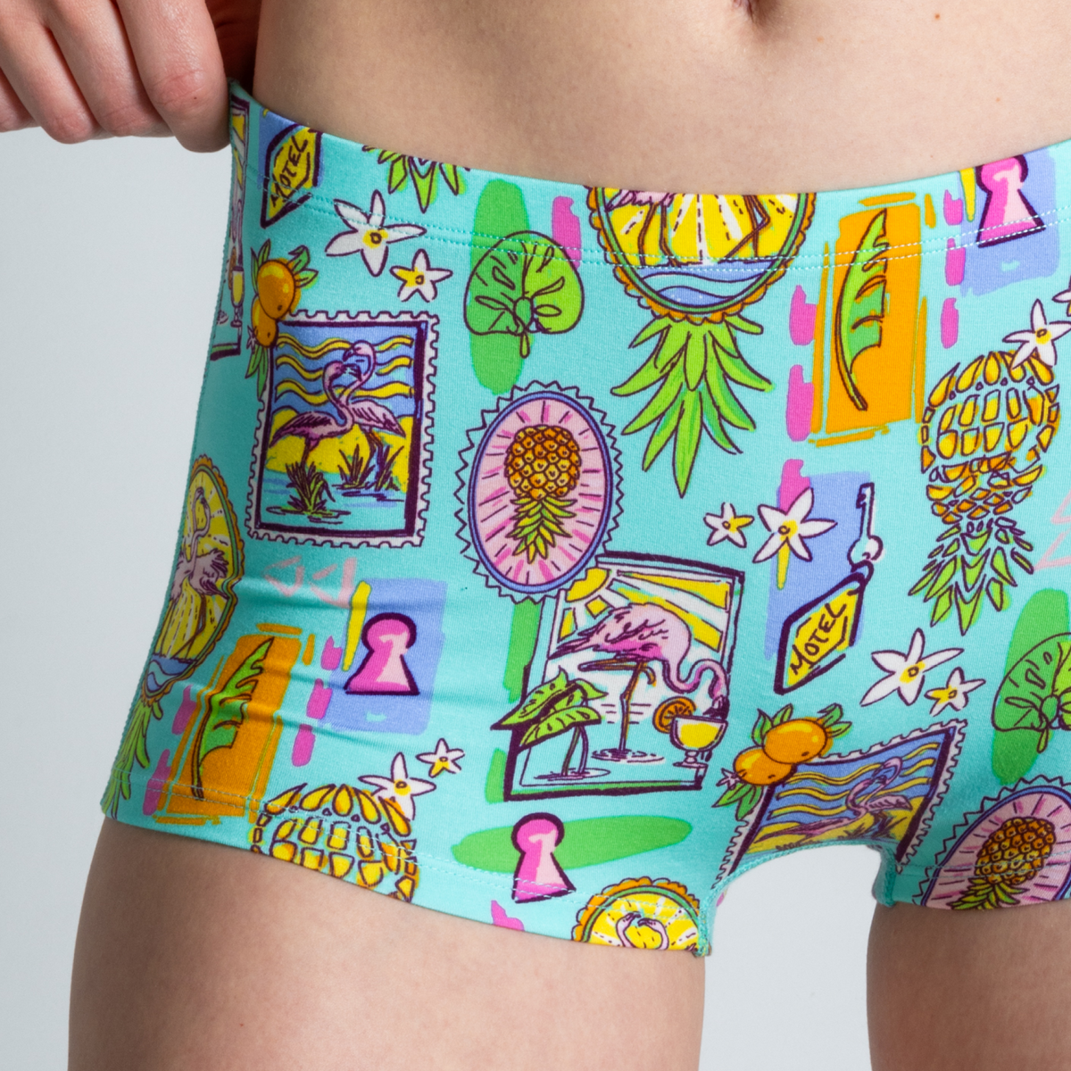 The Island Time | Pineapple Scene Modal Boyshort Underwear - Shinesty