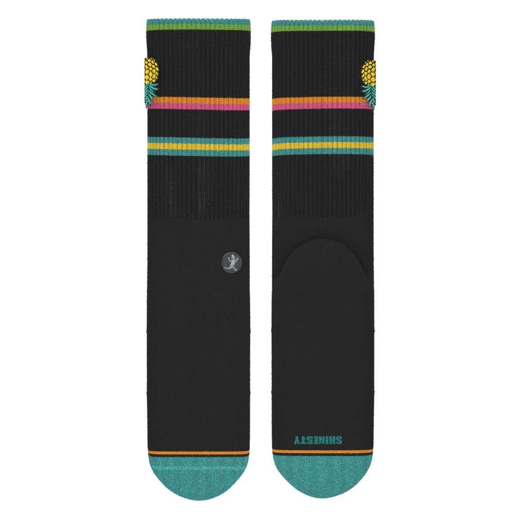The Island Time | Black Tropical Heel Hammock™ Crew Socks - Shinesty