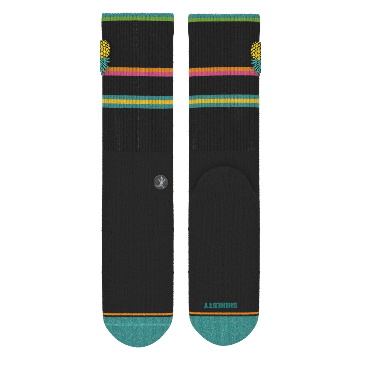 The Island Time | Black Tropical Heel Hammock™ Crew Socks - Shinesty