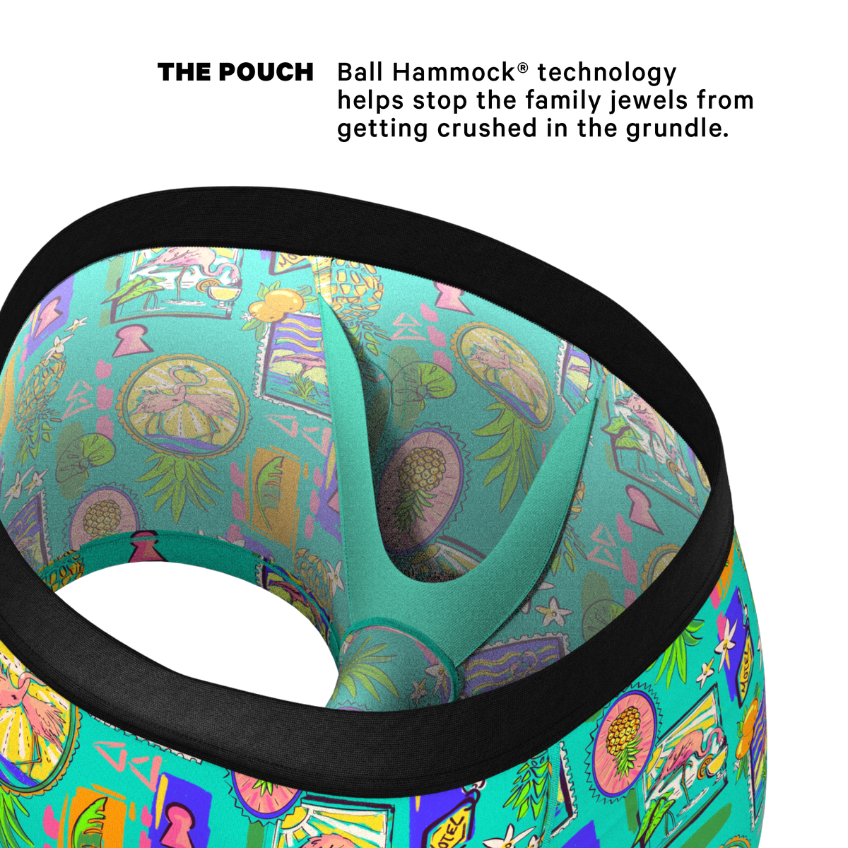 The Island Time | Pineapple Scene Ball Hammock® Pouch Trunks Underwear - Shinesty