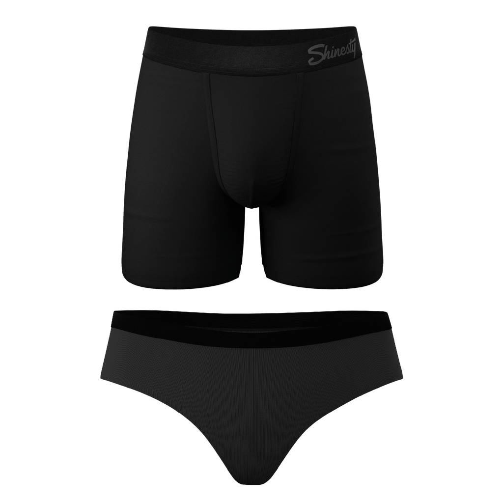 The Jack And Jane | Couples Matching Black Ball Hammock® Boxer and Cheeky Pack - Shinesty