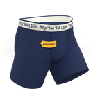 The Jet Set | Hot Tub Club Navy Ball Hammock® Pouch Underwear With Fly - Shinesty