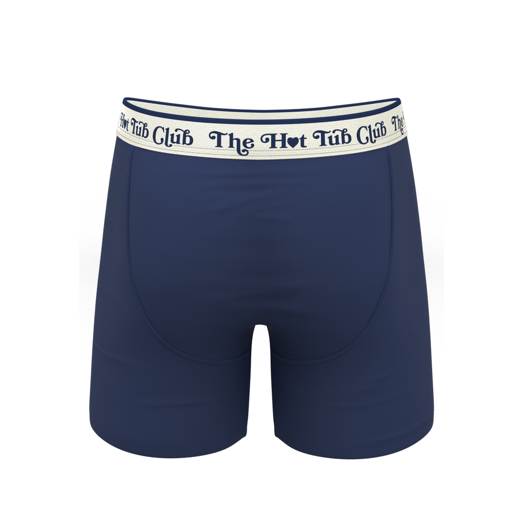 The Jet Set | Hot Tub Club Navy Ball Hammock® Pouch Underwear With Fly - Shinesty