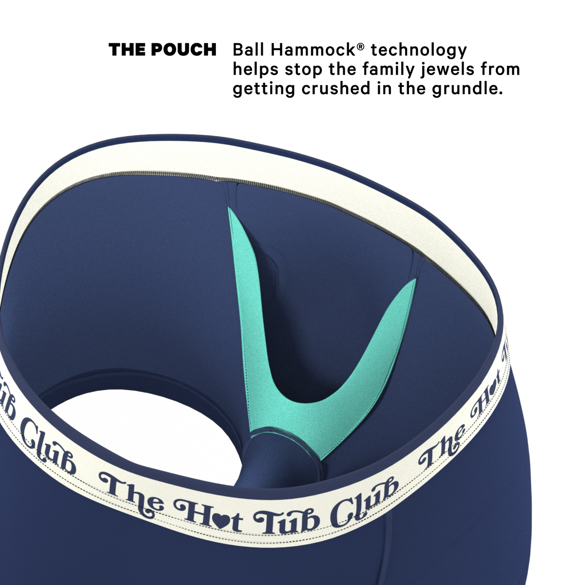 The Jet Set | Hot Tub Club Navy Ball Hammock® Pouch Trunks Underwear - Shinesty