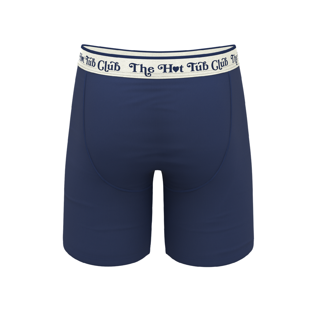 The Jet Set | Hot Tub Club Navy Ball Hammock® Boxer - Long Leg - Shinesty