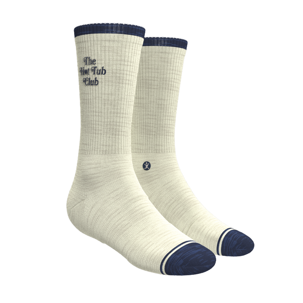 The Jet Set | Hot Tub Club Oatmeal Heel Hammock™ Crew Socks - Shinesty