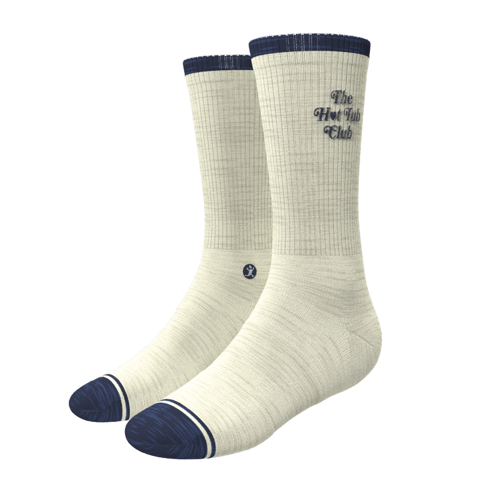 The Jet Set | Hot Tub Club Oatmeal Heel Hammock™ Crew Socks - Shinesty