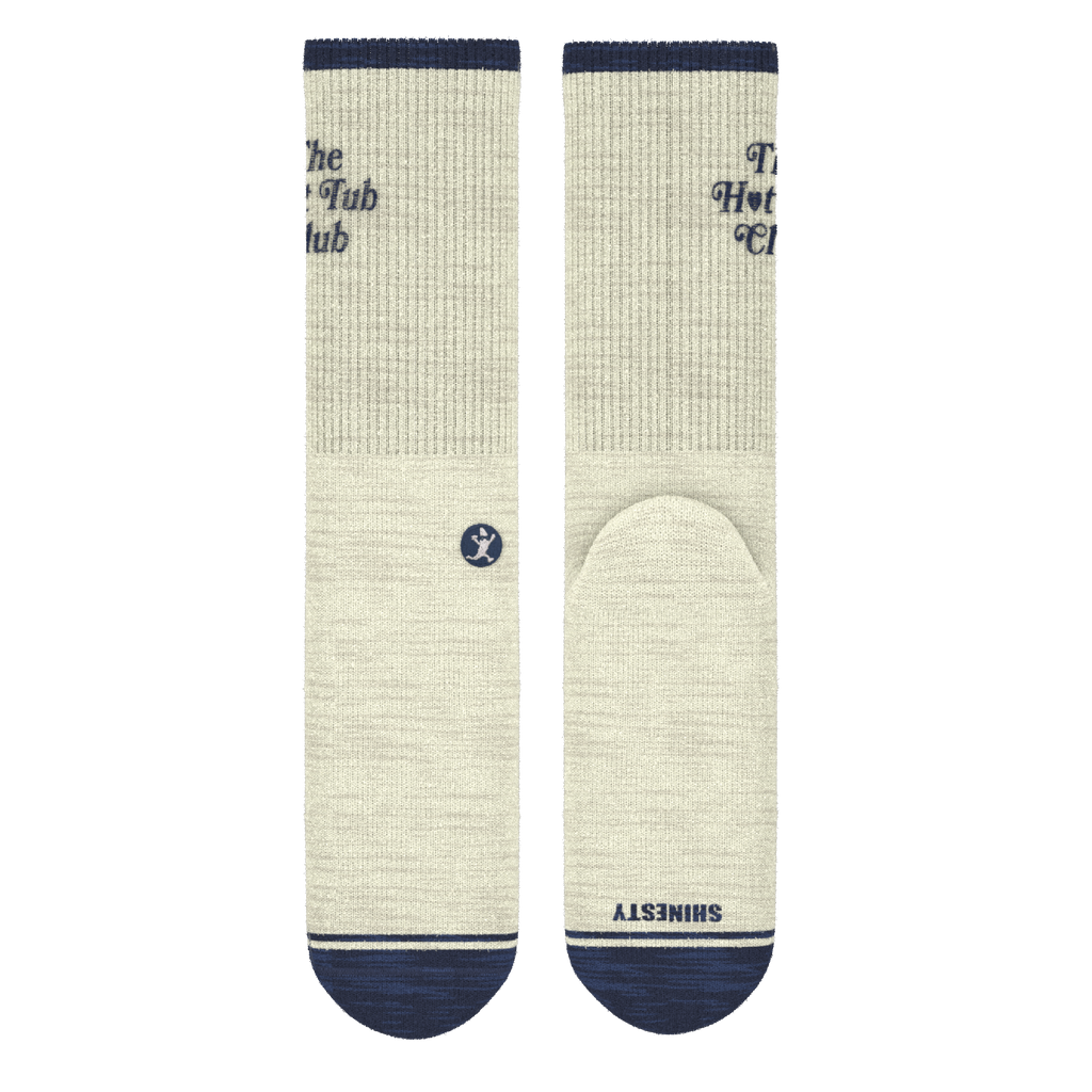 The Jet Set | Hot Tub Club Oatmeal Heel Hammock™ Crew Socks - Shinesty