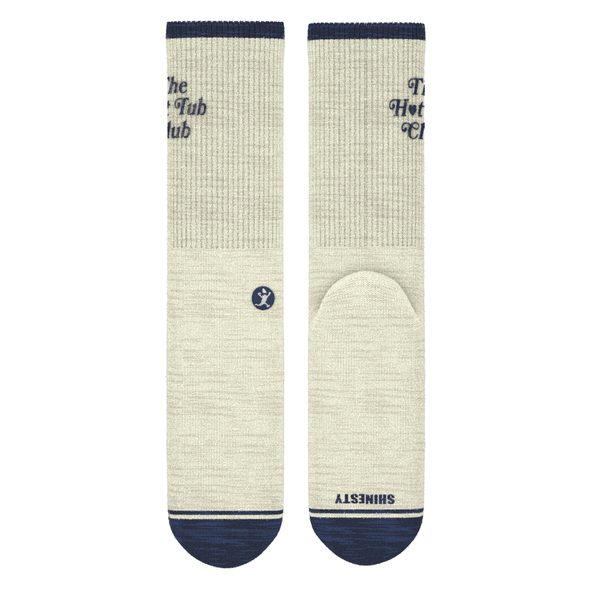 The Jet Set | Hot Tub Club Oatmeal Heel Hammock™ Crew Socks - Shinesty