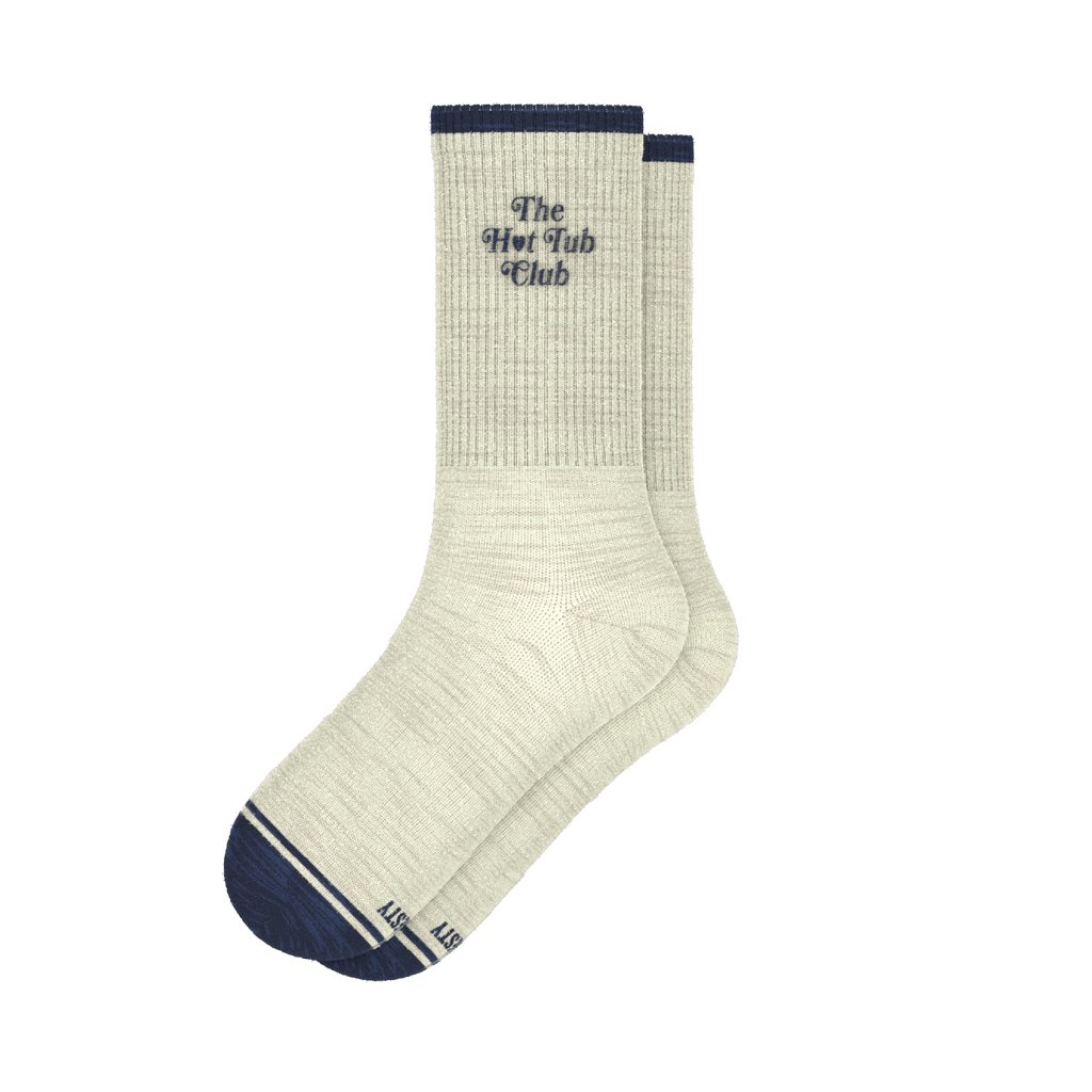 The Jet Set | Hot Tub Club Oatmeal Heel Hammock™ Crew Socks - Shinesty