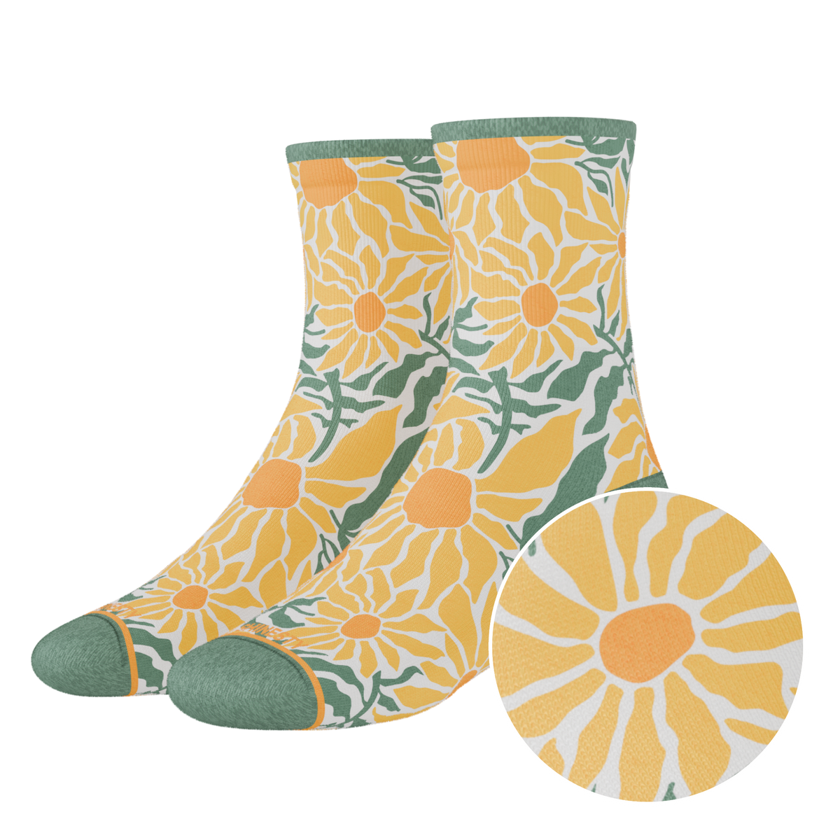The June Bug | Sunflower Heel Hammock™ Quarter Crew Socks - Shinesty