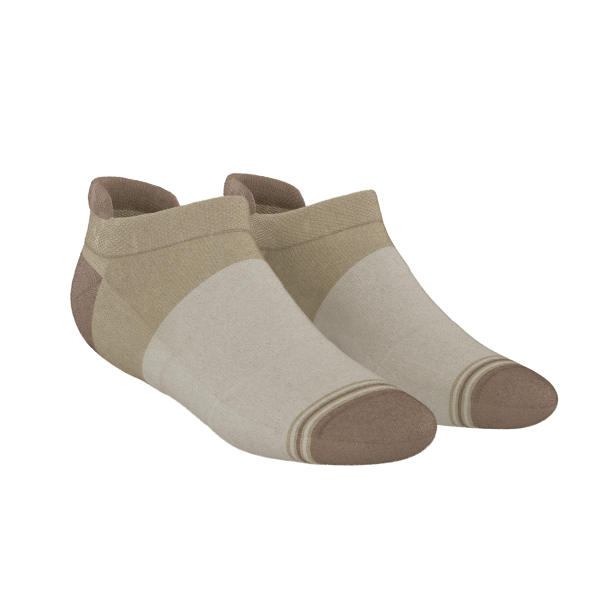 The Khaki | Tan Color Block Heel Hammock™ Ankle Socks - Shinesty