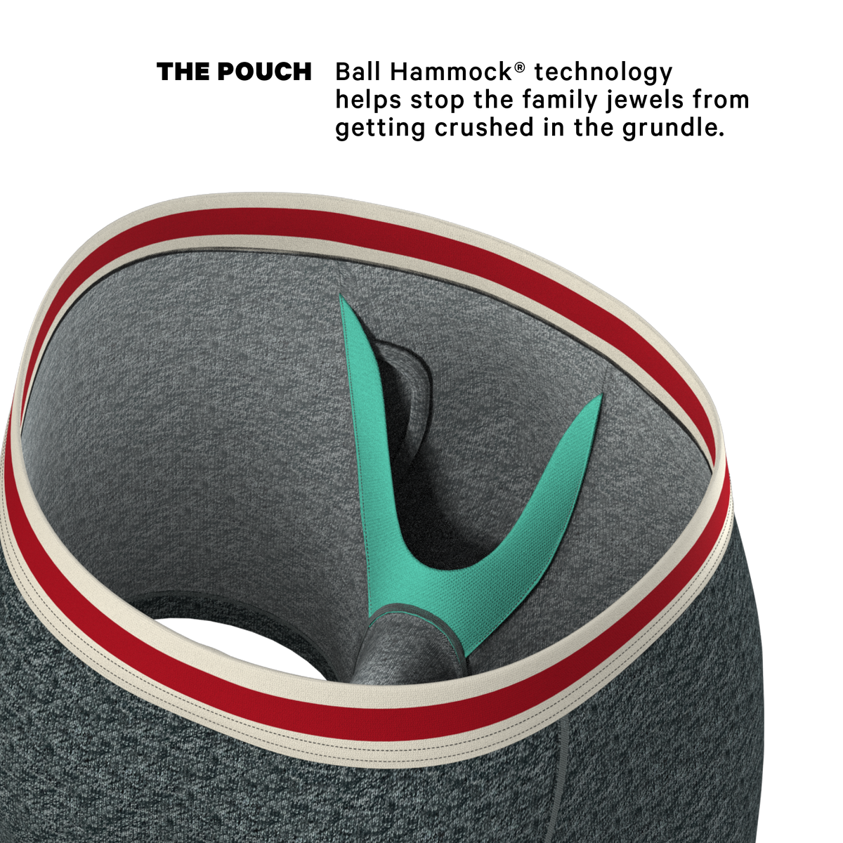 The Koala Camo | Heather Grey Ball Hammock® Pouch Underwear With Fly - Shinesty