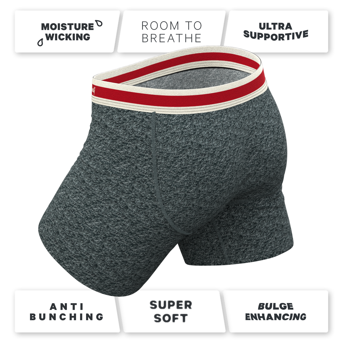 The Koala Camo | Heather Grey Ball Hammock® Pouch Underwear With Fly - Shinesty