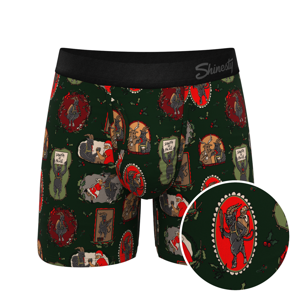 The King Krampus | Krampus Print Ball Hammock® Pouch Underwear With Fly - Shinesty