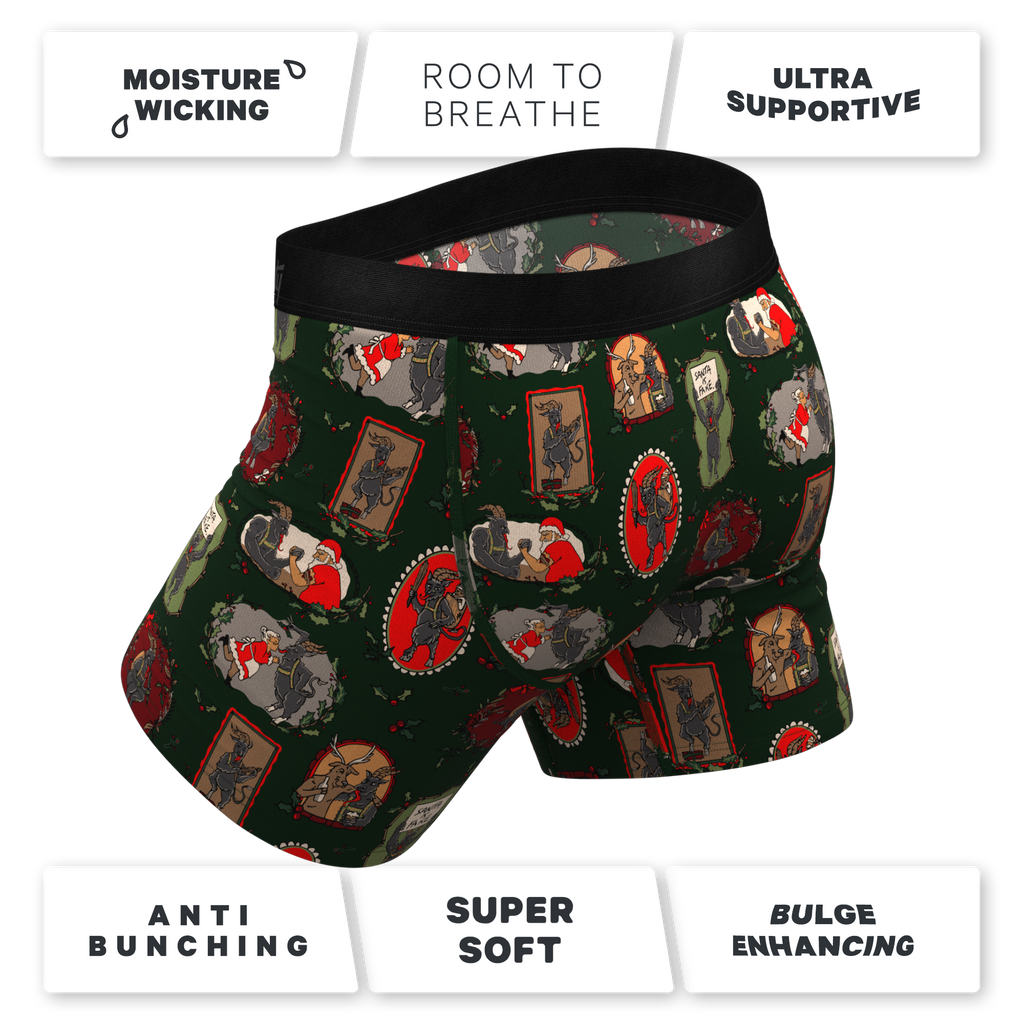 The King Krampus | Krampus Print Ball Hammock® Pouch Underwear With Fly - Shinesty