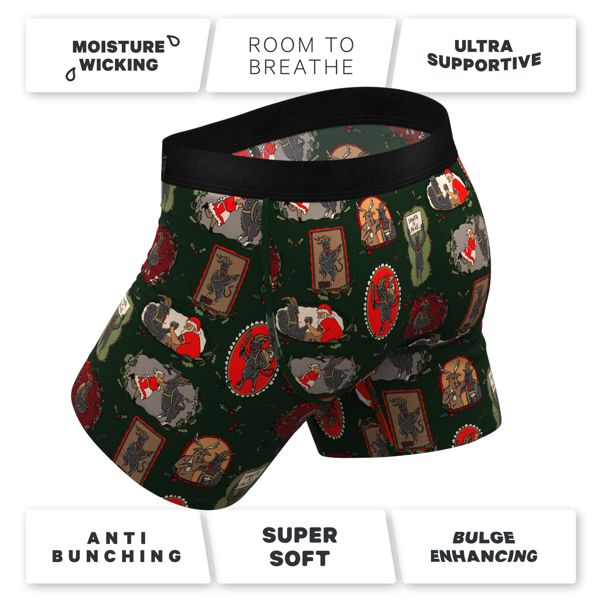 The King Krampus | Krampus Print Ball Hammock® Pouch Underwear With Fly - Shinesty
