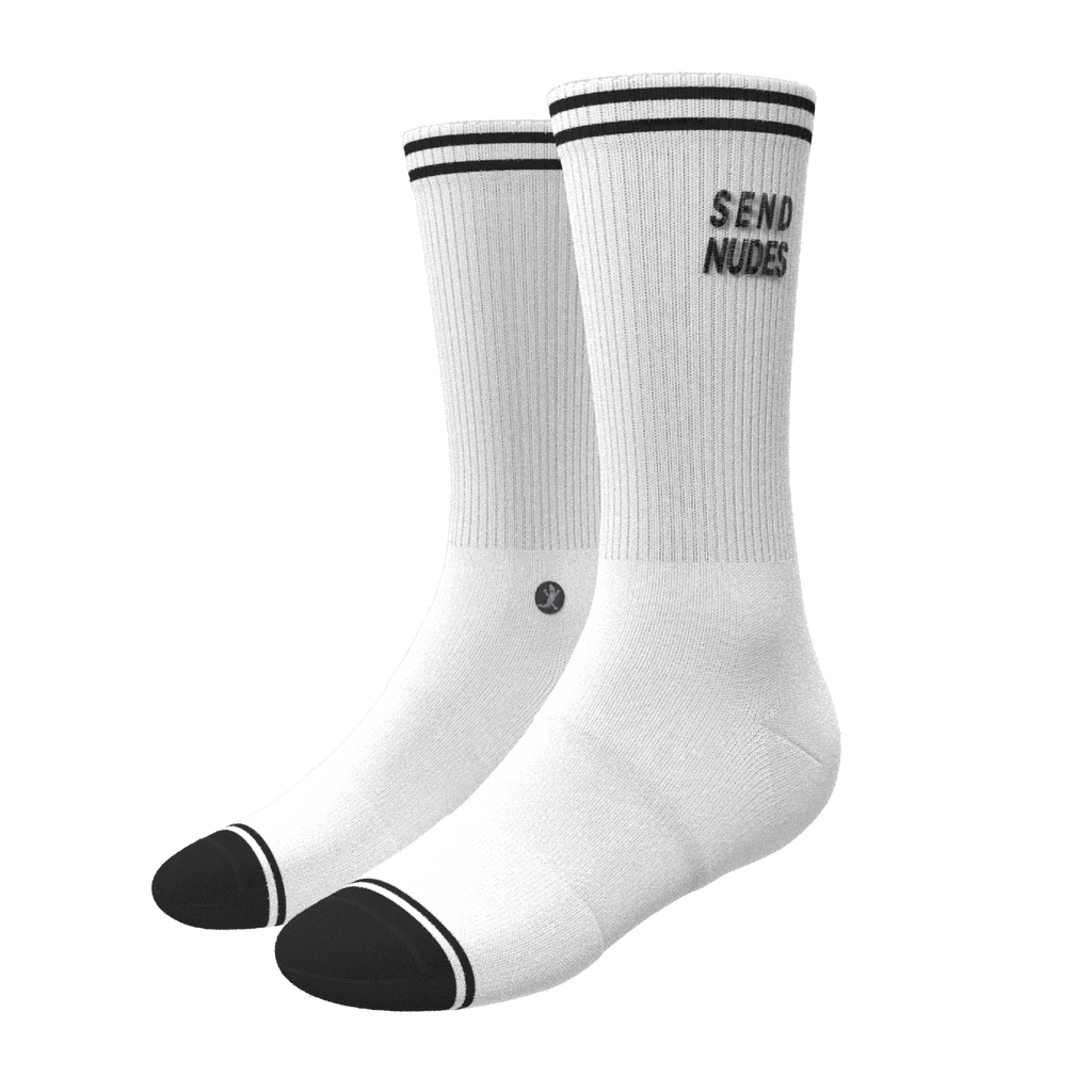 The Late Night Text | Send Nudes Heel Hammock™ Crew Socks - Shinesty