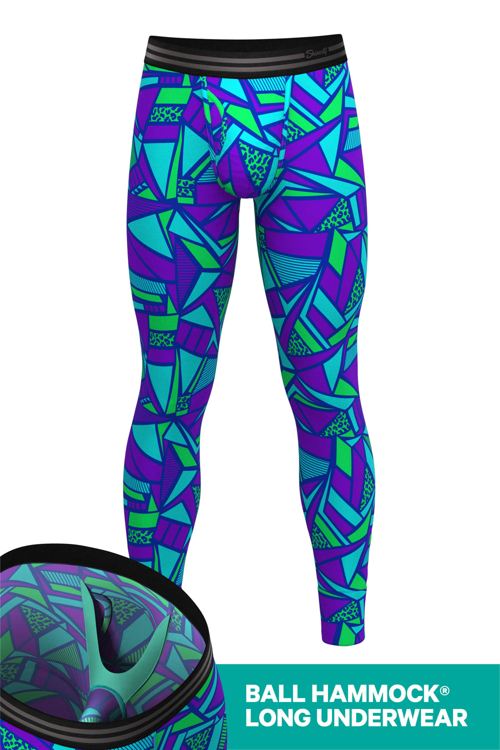 The Le Tootski | Neon Rave Ball Hammock® Long Johns - Shinesty
