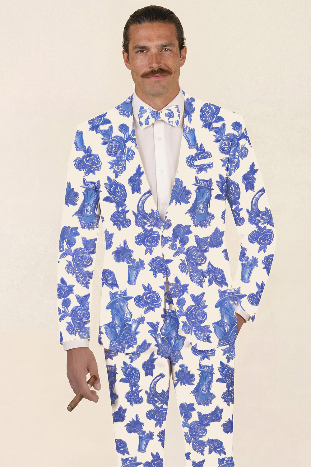 The Thoroughbred | Blue Spring Toile Suit - Shinesty