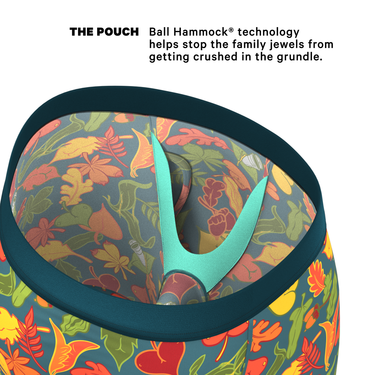 The Leaf Peeps | Naughty Leaves Ball Hammock® Boxer - Long Leg - Shinesty